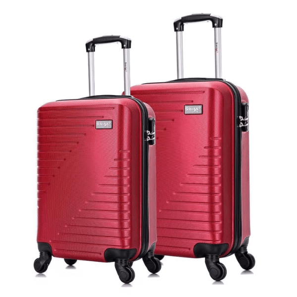 A foto mostra duas malas na cor vermelha da marca Swisswin.