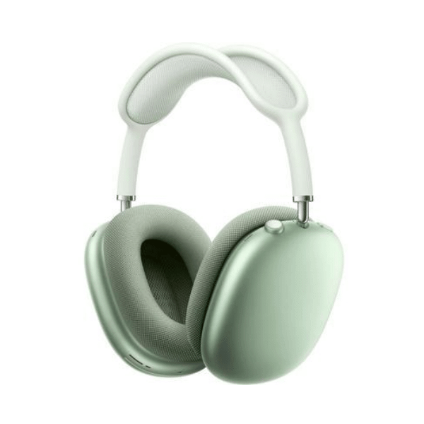 A foto mostra o fone de ouvido bluetooth da marca Apple, modelo AirPods Max na cor oliva.
